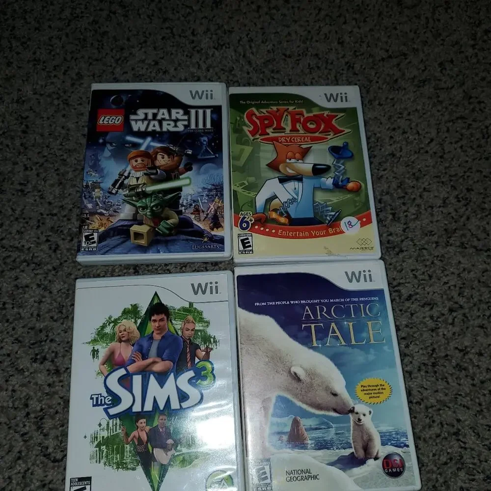 SPY FOX , SIMMS, STAR WARS Wii Games